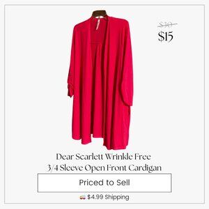 Dear Scarlett Red Open Front Cardigan